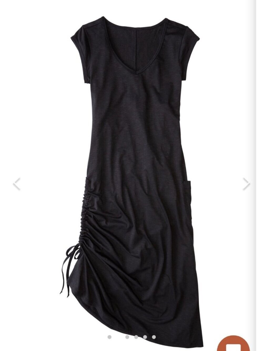 Toad And Co Drench Midi Dress Organic Cotton Black Size Small Rushed Side Pocket